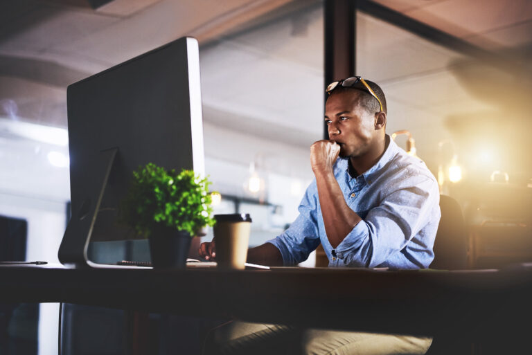 Website owner reading the latest SEO updates in 2024.